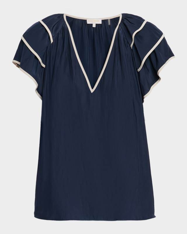 Jordan Tiered Ruffle-Sleeve Blous